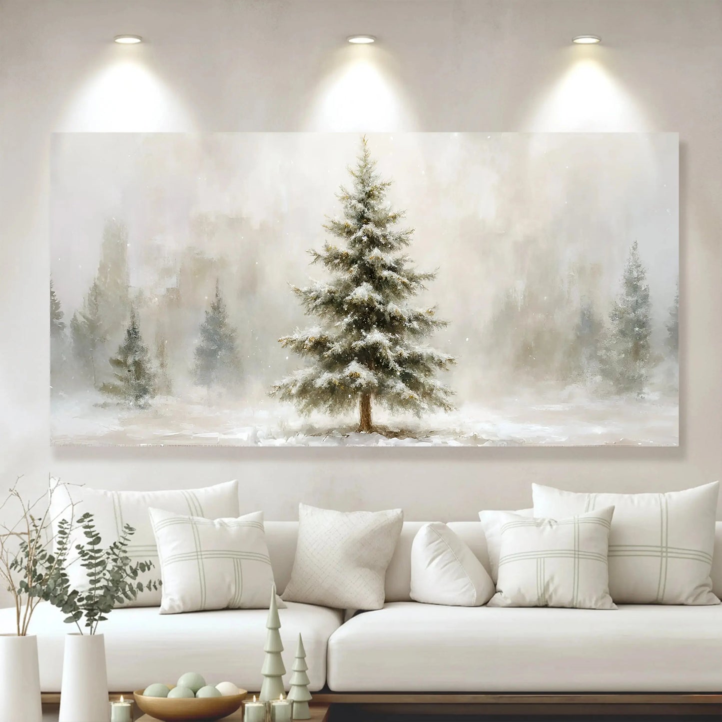 Snowy Christmas Tree Christmas Wall Art suitedtosucceed