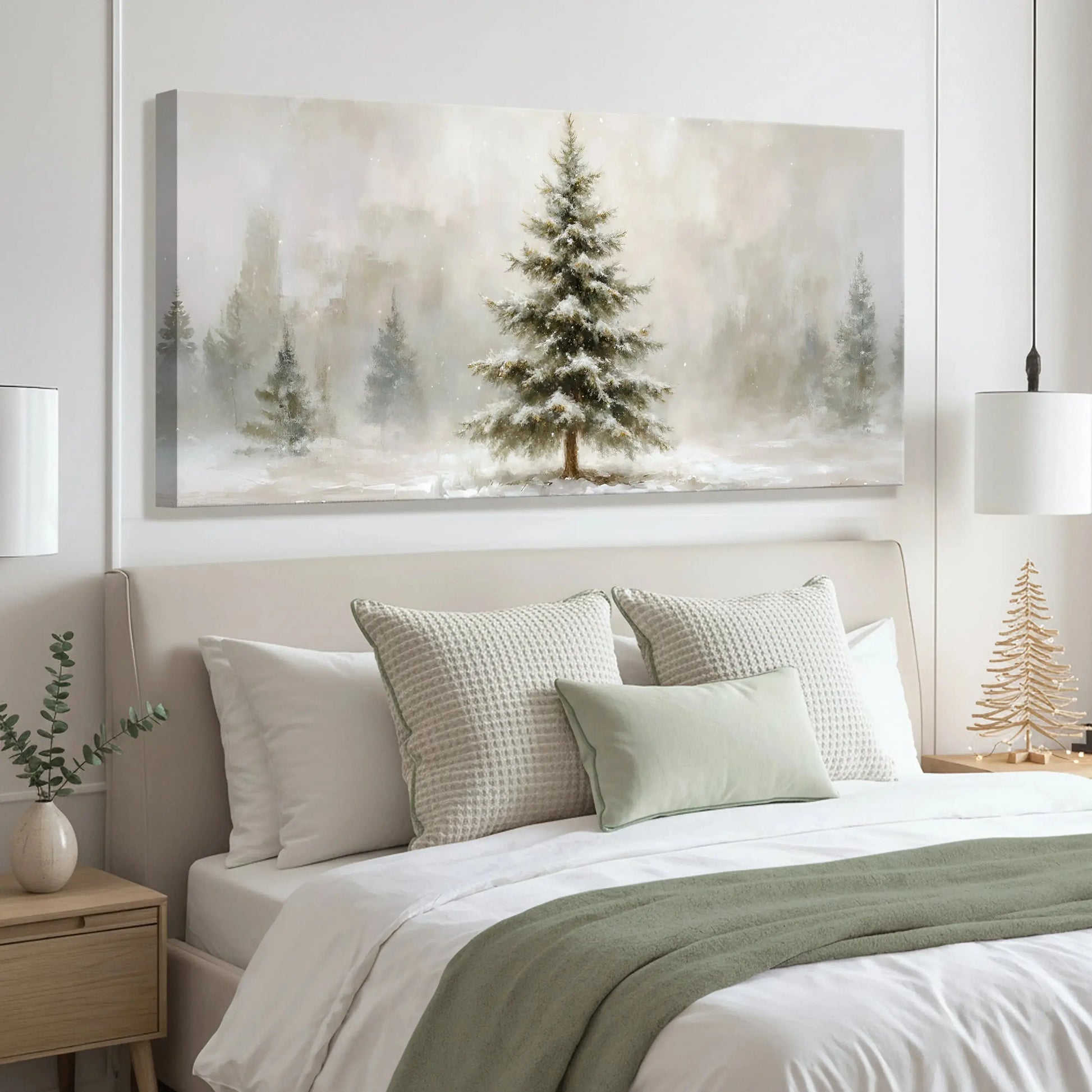 Snowy Christmas Tree Christmas Wall Art suitedtosucceed