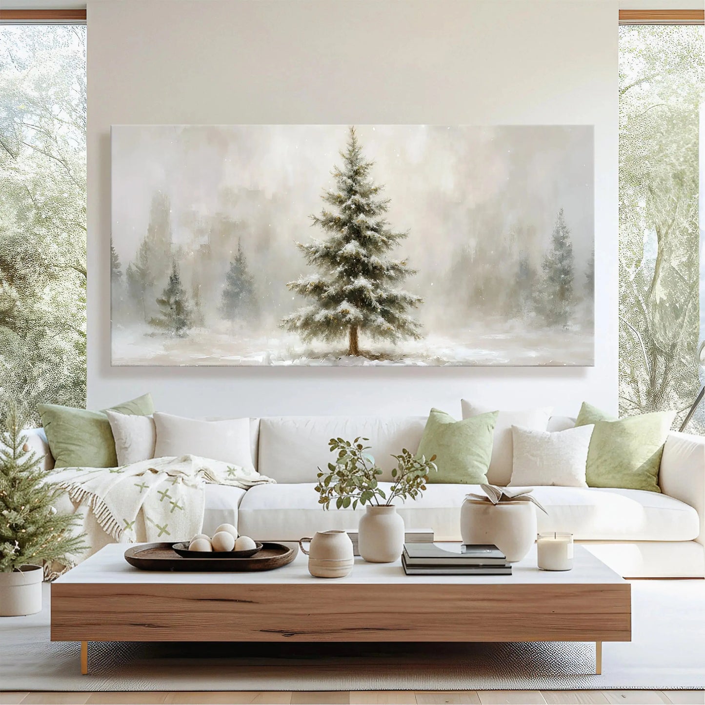 Snowy Christmas Tree Christmas Wall Art suitedtosucceed