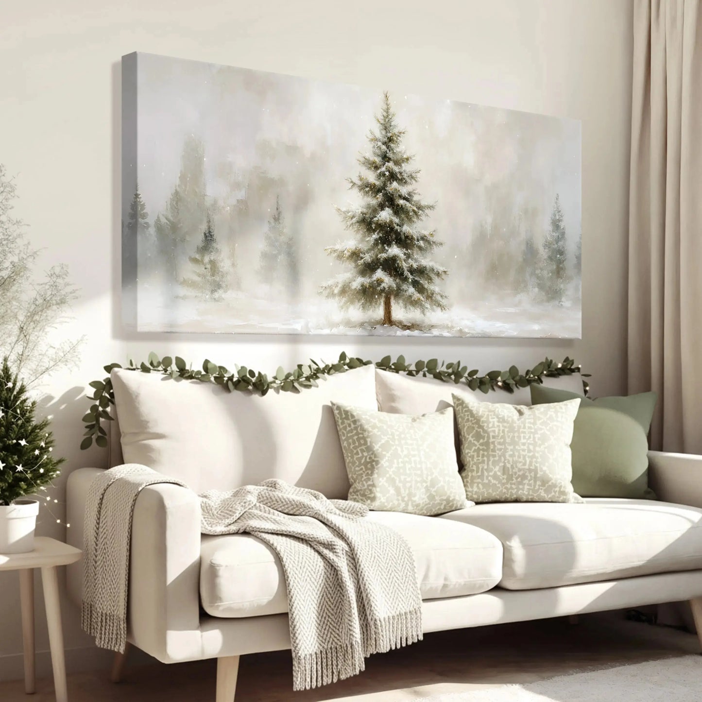 Snowy Christmas Tree Christmas Wall Art suitedtosucceed