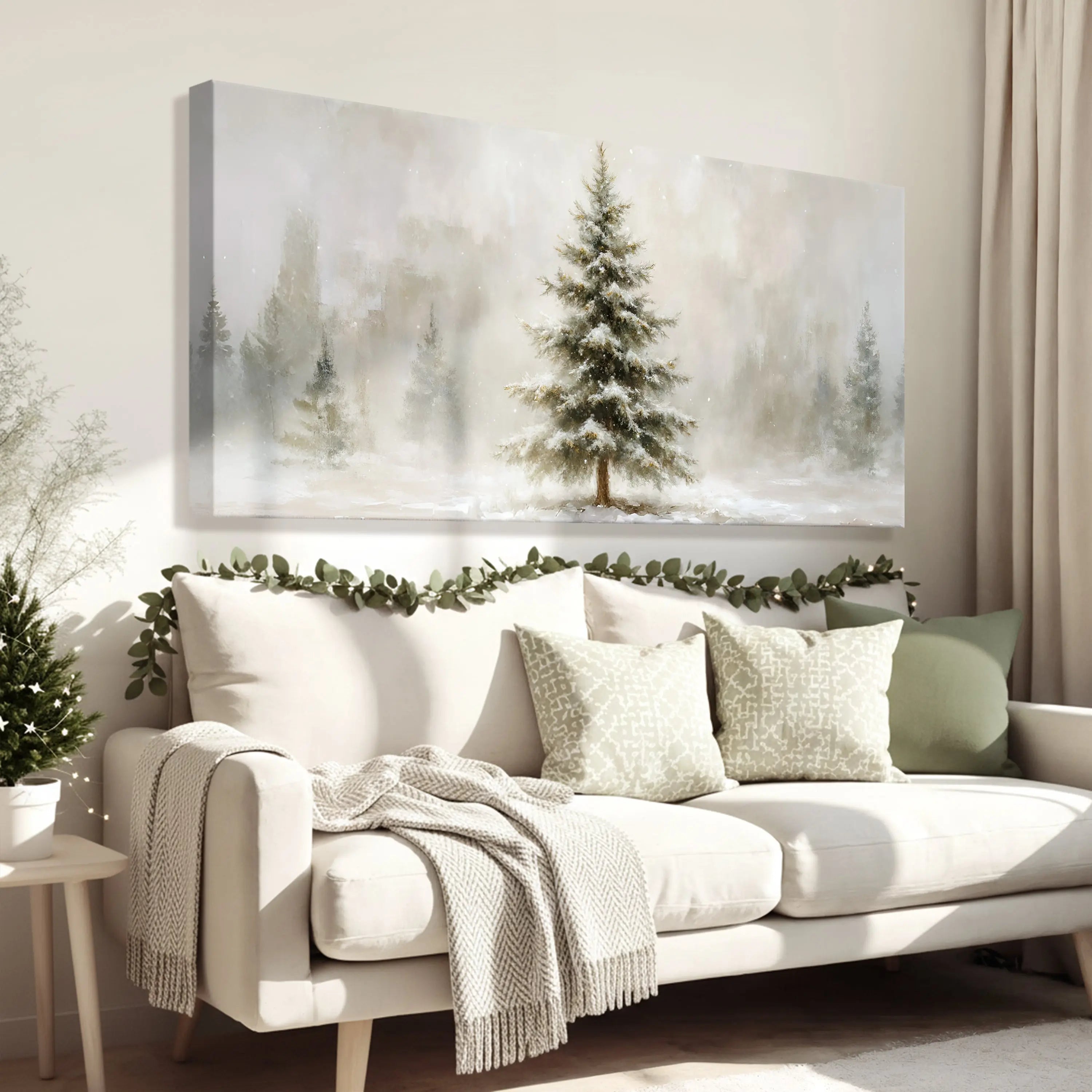 Snowy Christmas Tree Christmas Wall Art suitedtosucceed