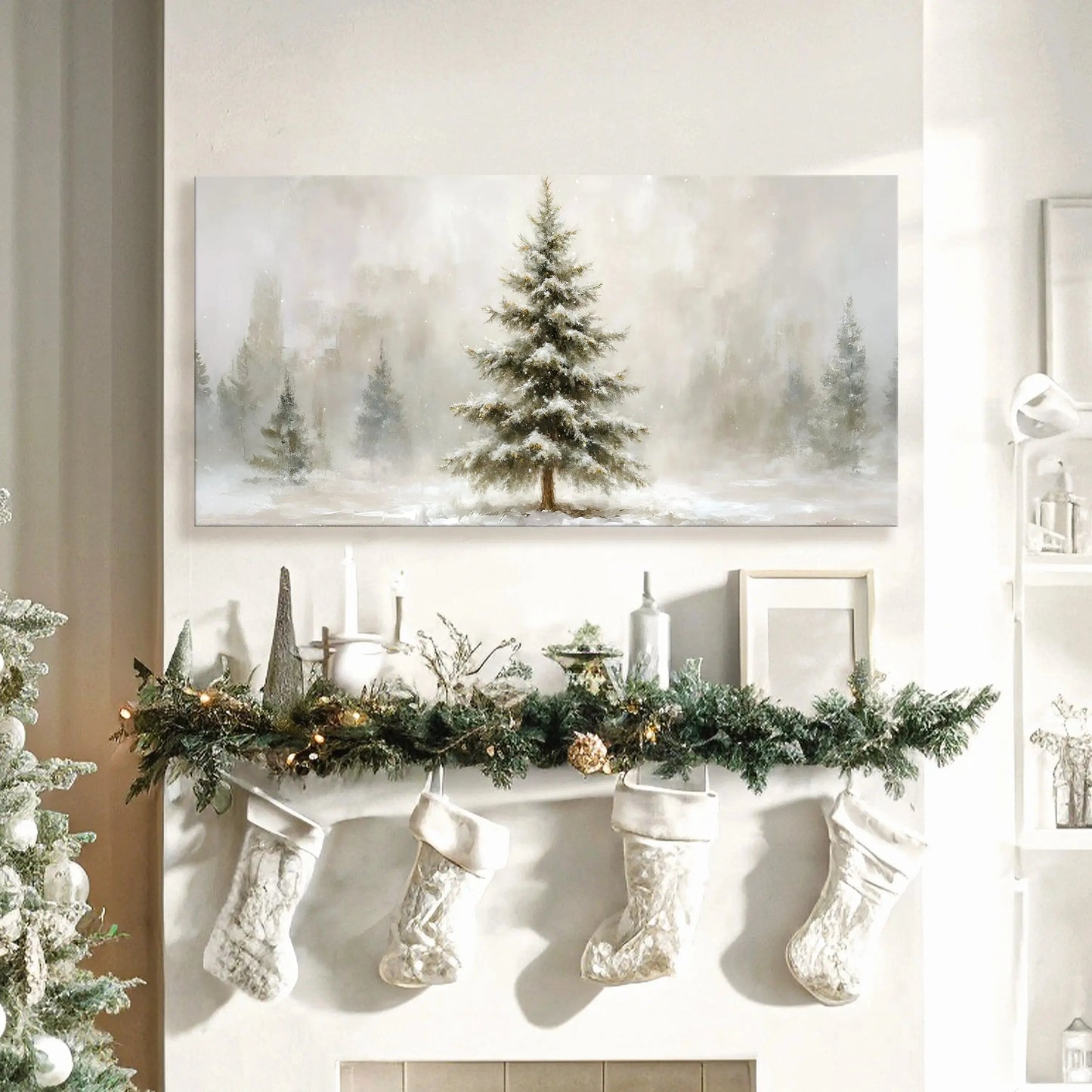 Snowy Christmas Tree Christmas Wall Art suitedtosucceed