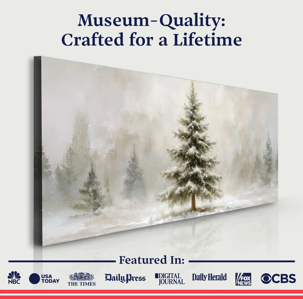 Snowy Christmas Tree Christmas Wall Art suitedtosucceed