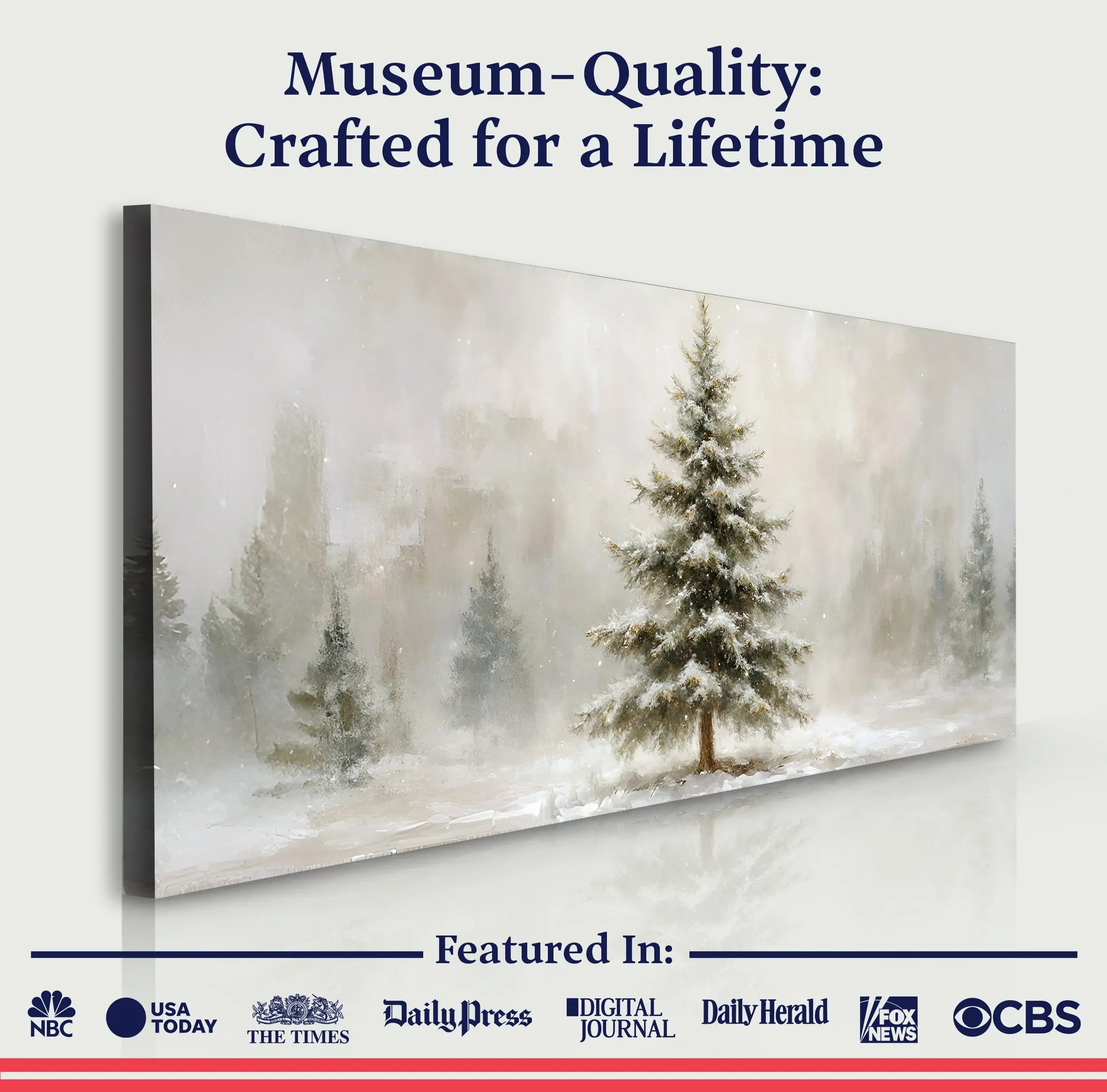 Snowy Christmas Tree Christmas Wall Art suitedtosucceed