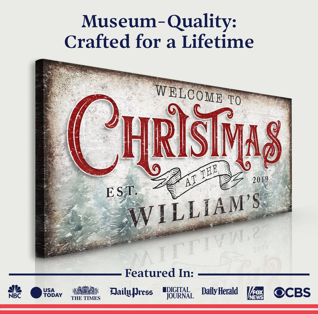 Family Welcome To Christmas Sign IV suitedtosucceed