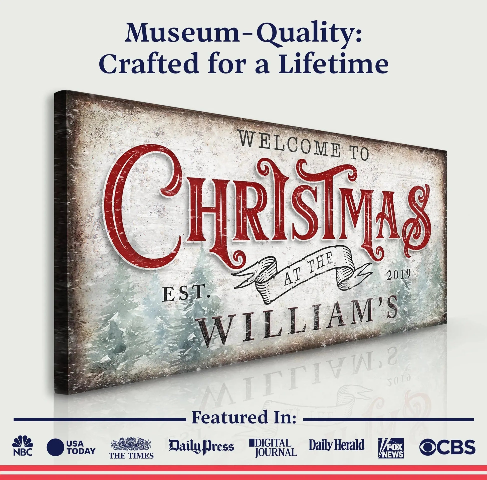 Family Welcome To Christmas Sign IV suitedtosucceed