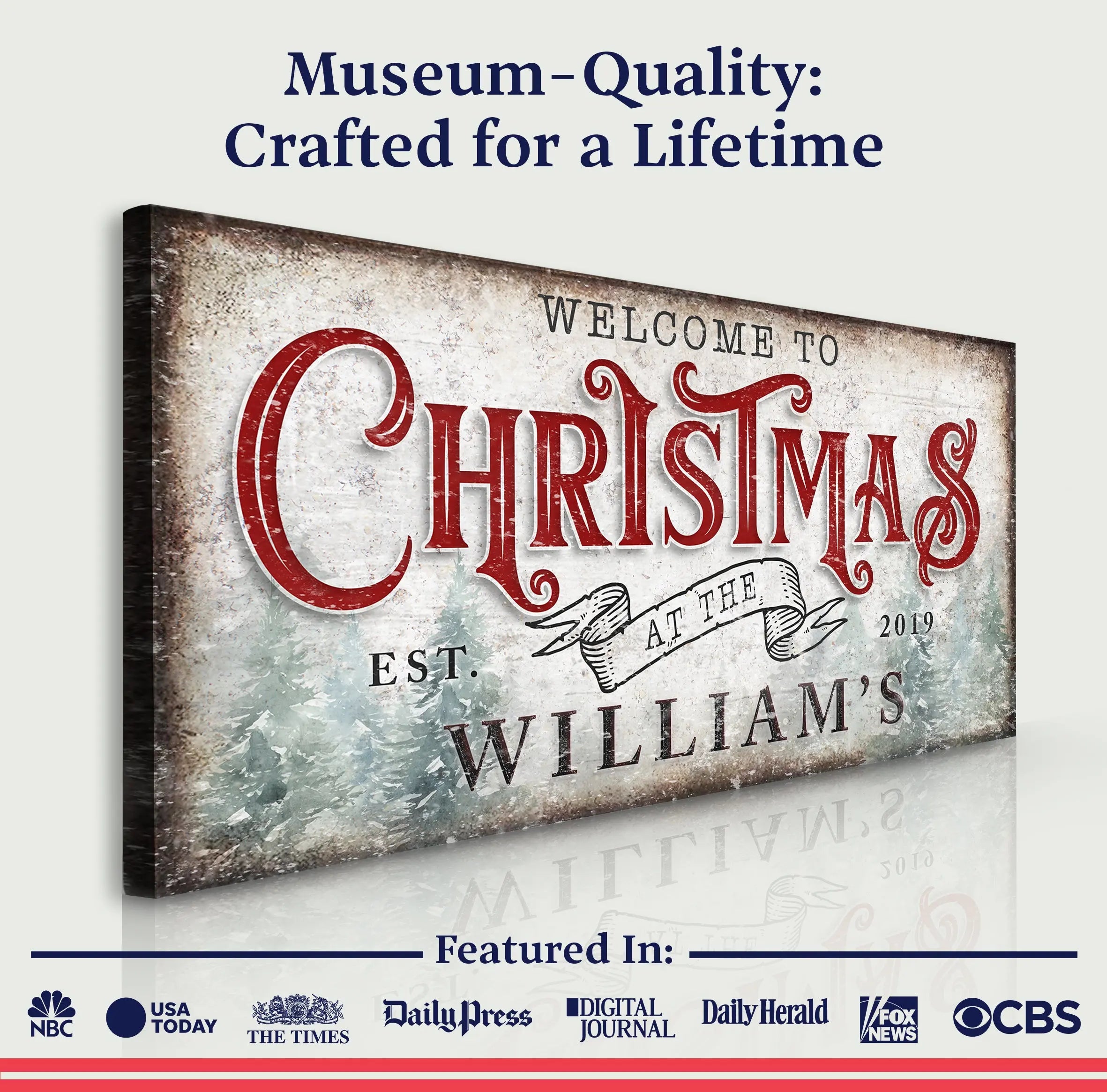 Family Welcome To Christmas Sign IV suitedtosucceed