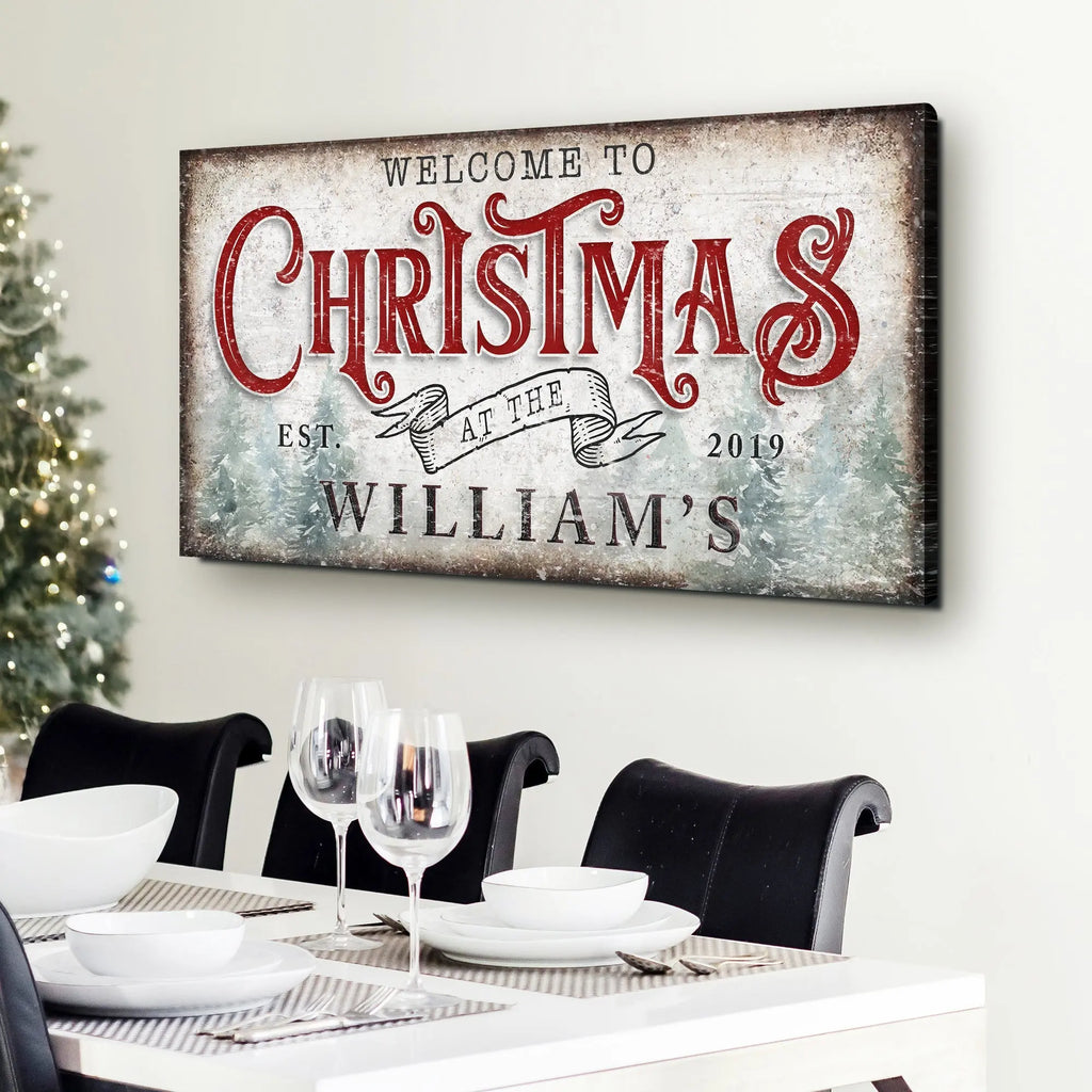 Family Welcome To Christmas Sign IV suitedtosucceed