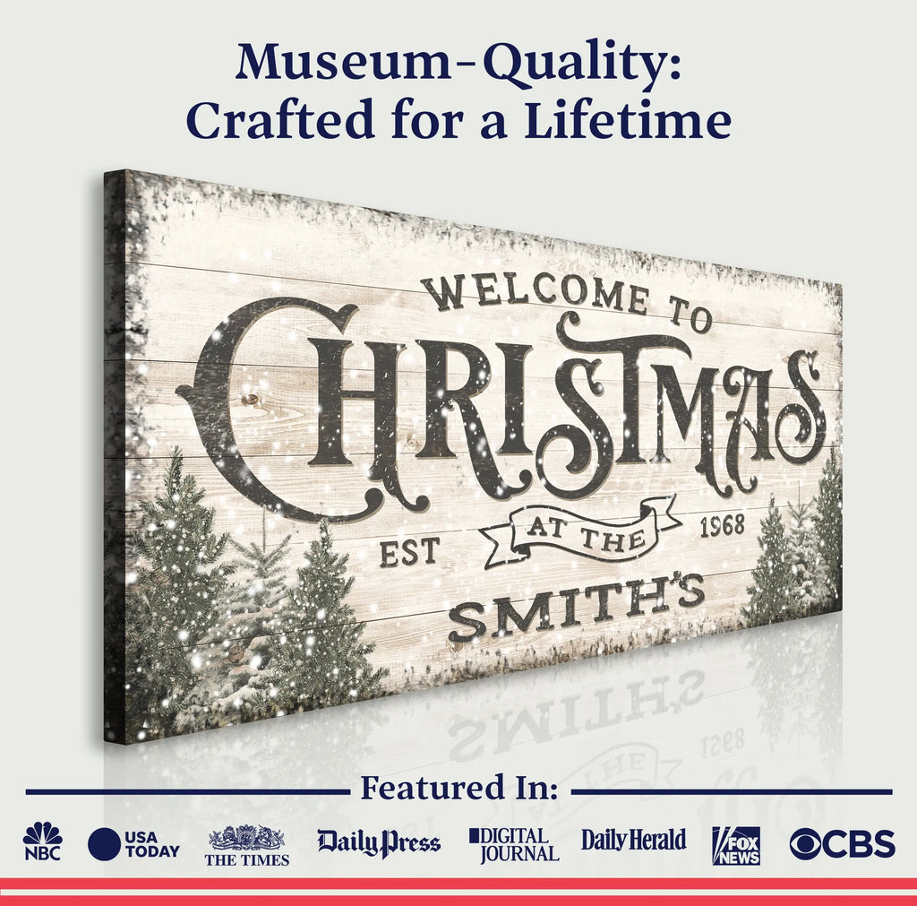 Family Welcome To Christmas Sign III suitedtosucceed