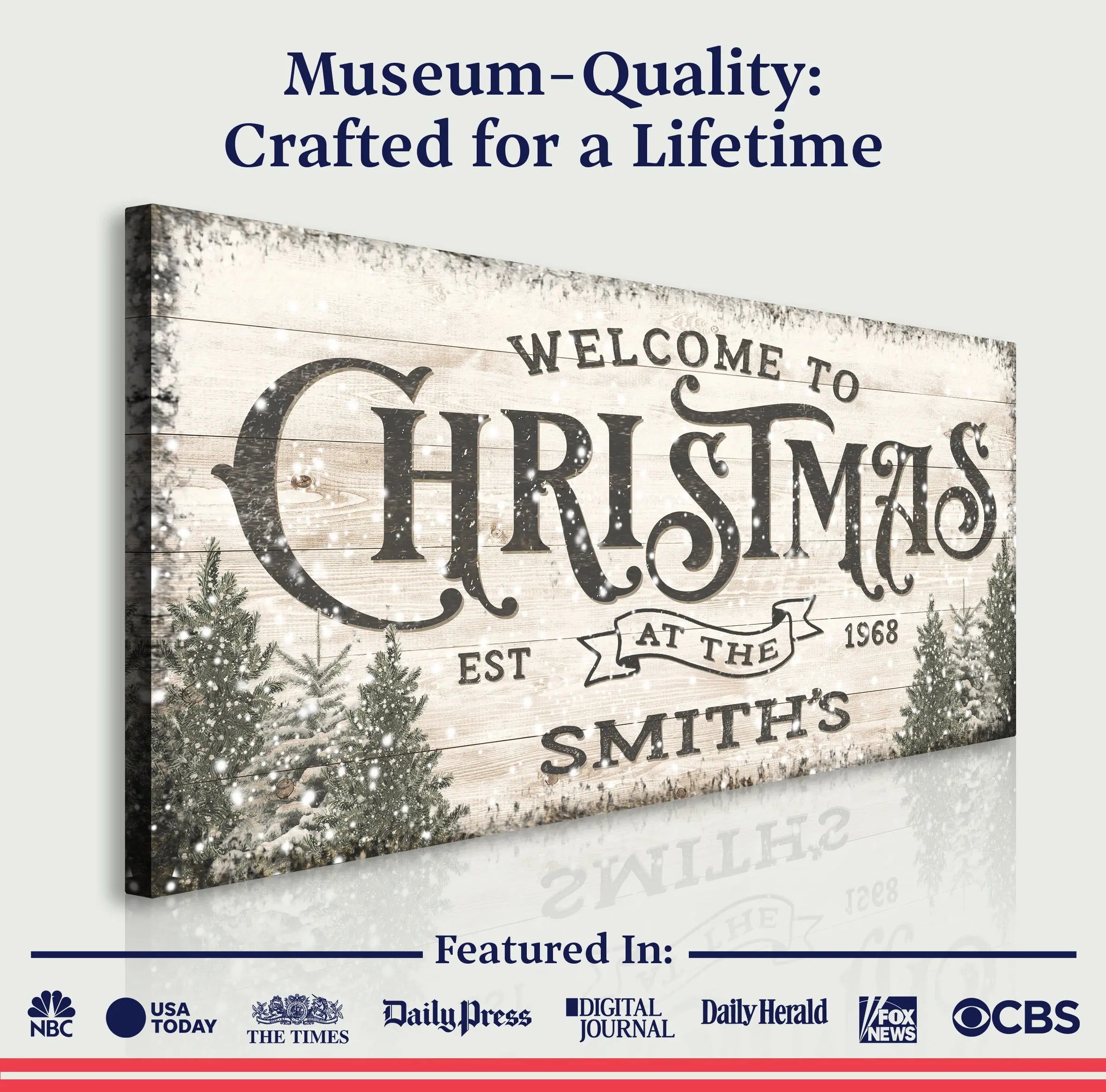 Family Welcome To Christmas Sign III suitedtosucceed