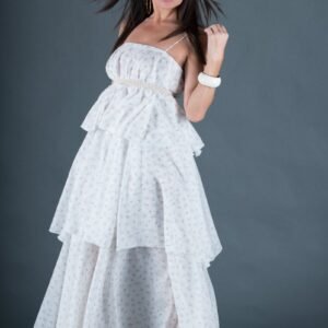 White Flounces Dress DALILA